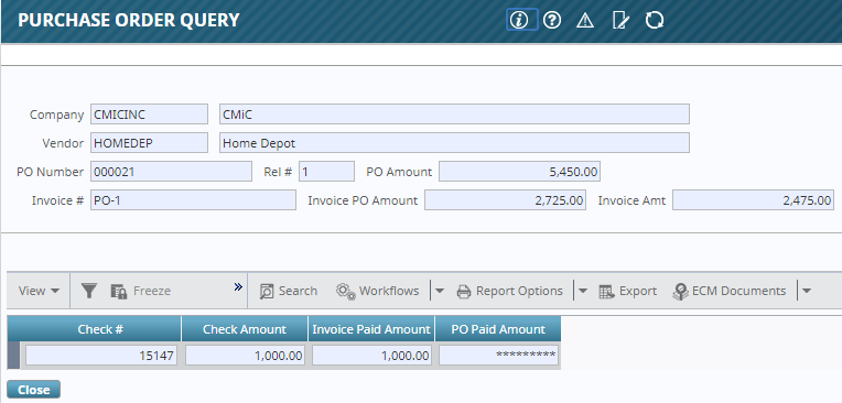 Purchase Order Query