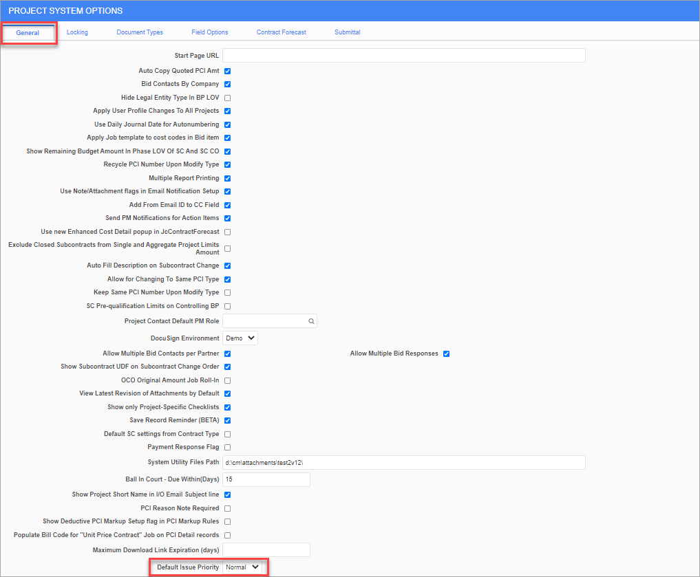 Default Issue Selection