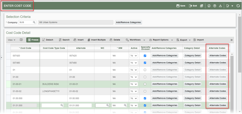 Alternate Cost Code Field for Cost Code Template