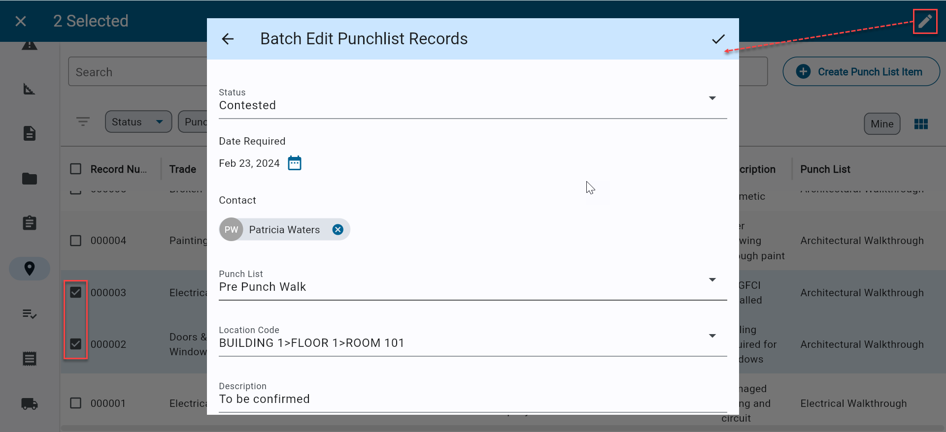 Construct PM - Batch Edit (Web)