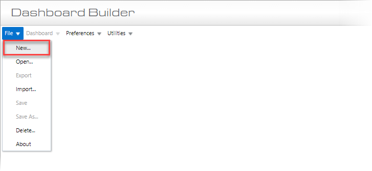 BI Dashboard Builder - Creating Dashboards - Step 2: Create New Dashboard