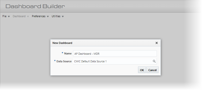 BI Dashboard Builder - Creating Dashboards - Step 2: Create New Dashboard