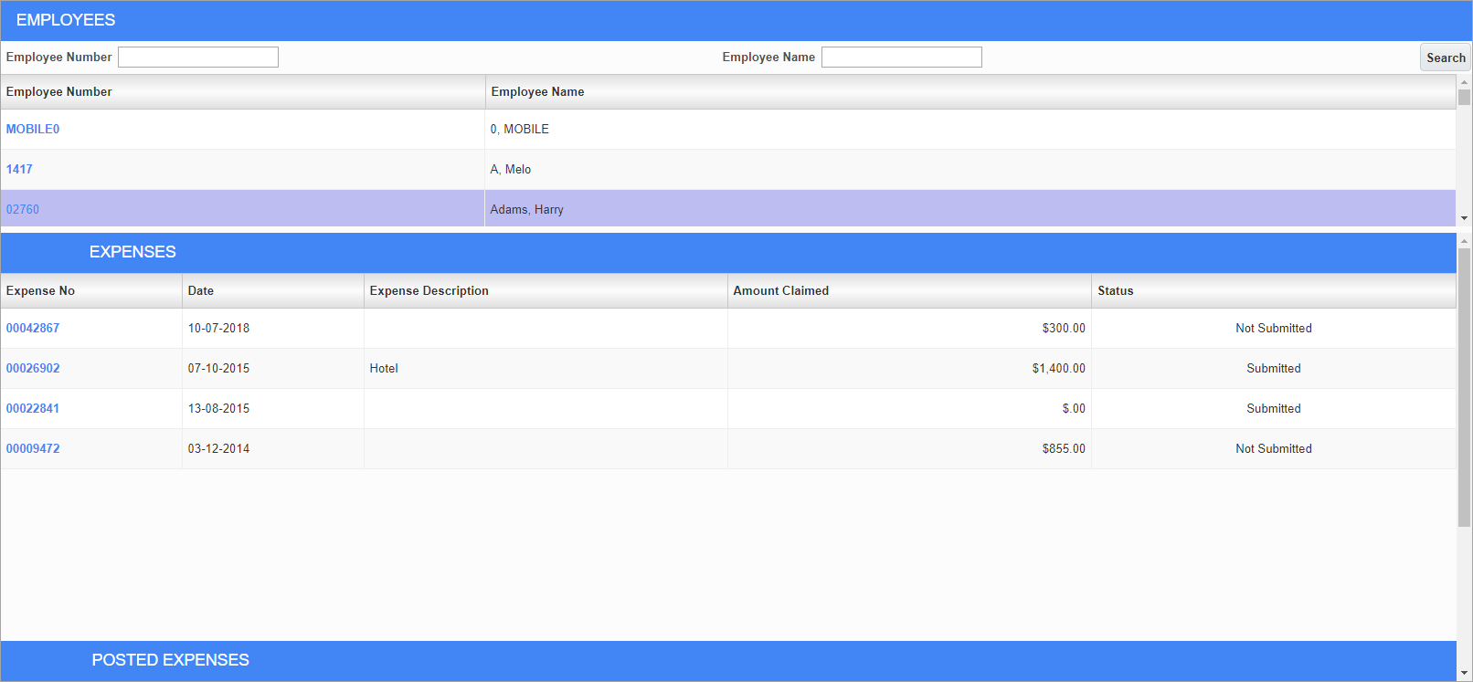 E-Time - Expense Entry