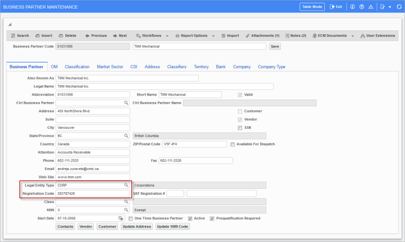 System Data - System Options - Global - Tab