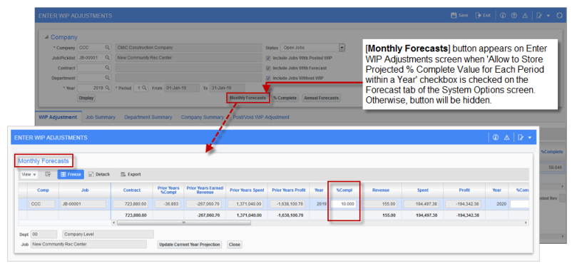 System Data - System Options - Forecast - Tab