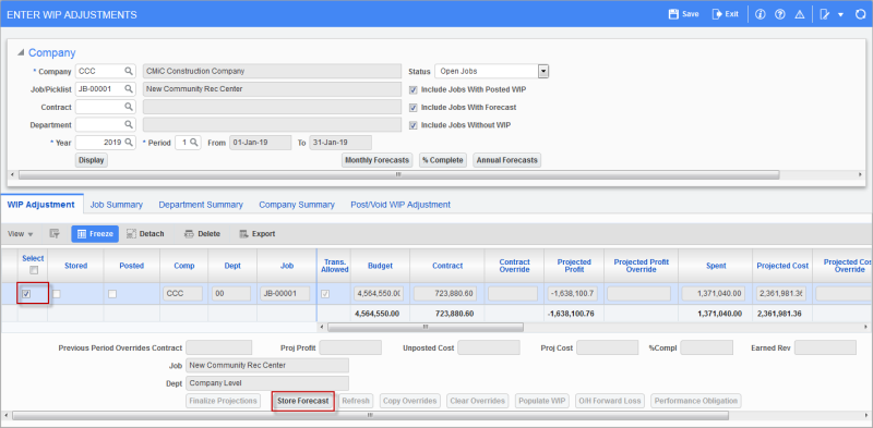 System Data - System Options - Forecast - Tab