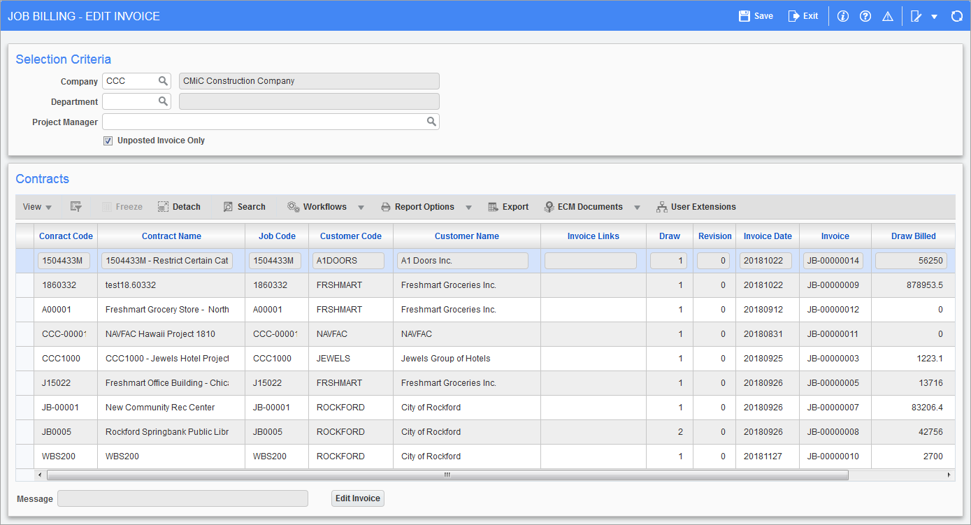 Job Billing - Editing Generated Invoices