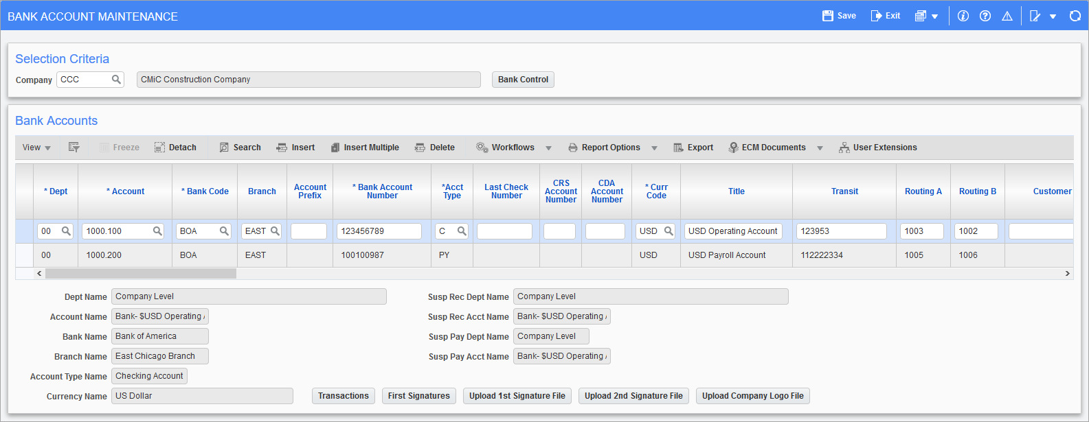 US Payroll - Banking Setup