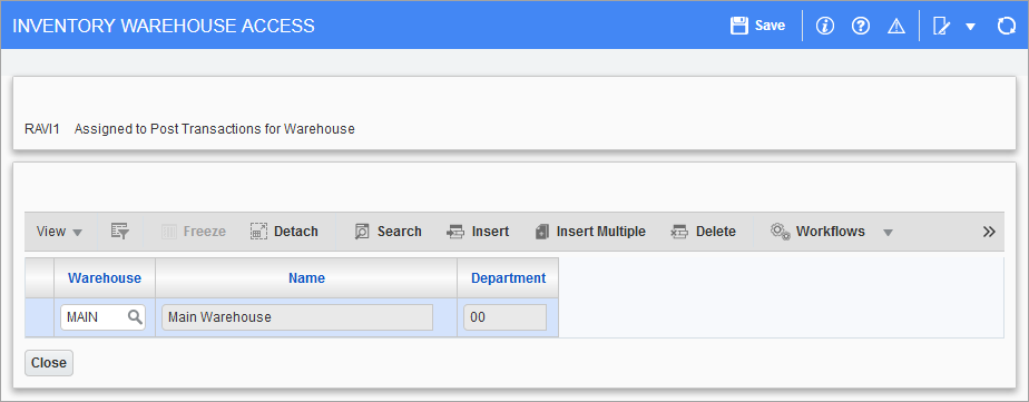 Inventory - Warehouse Access
