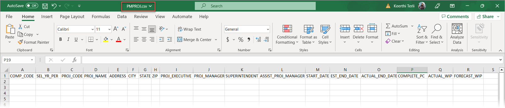 Job Costing - JC Project WIP Export