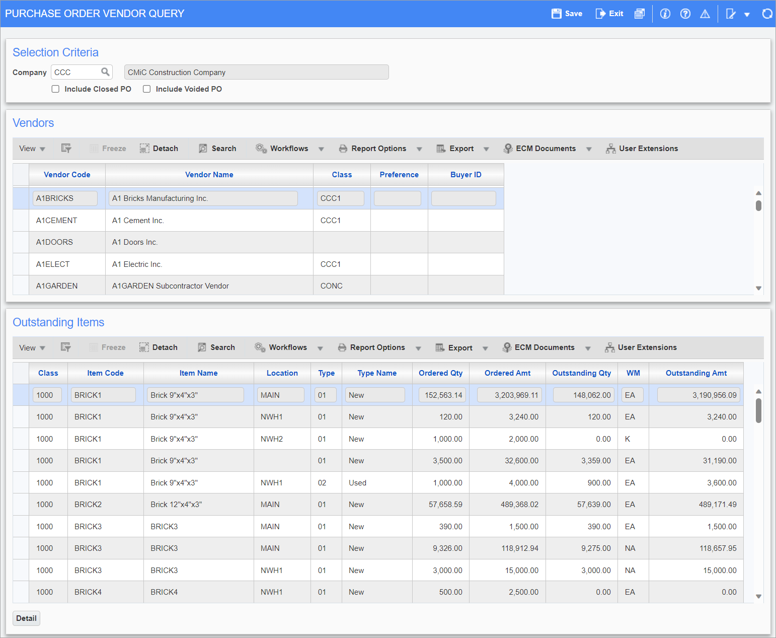 Purchase Order - PO Query by Vendor