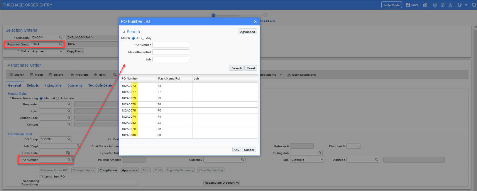 Purchase Order - Using Unused Reserved PO Numbers