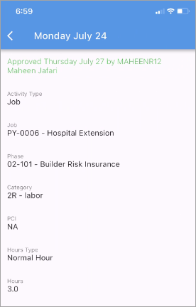 Construct ESS - Timesheet Approval