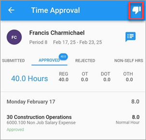 Construct ESS - Timesheet Approval