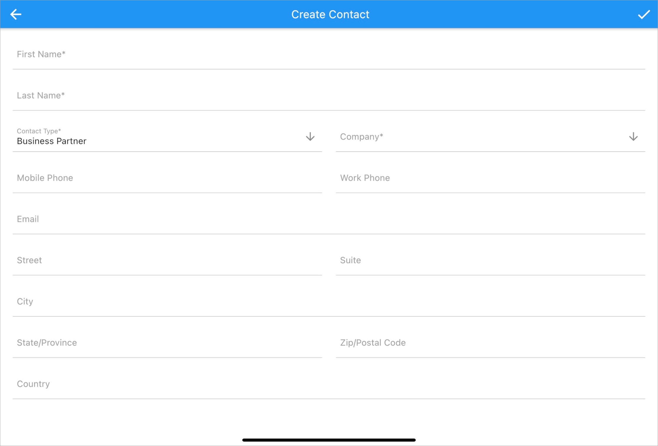 Construct OM App - Contacts