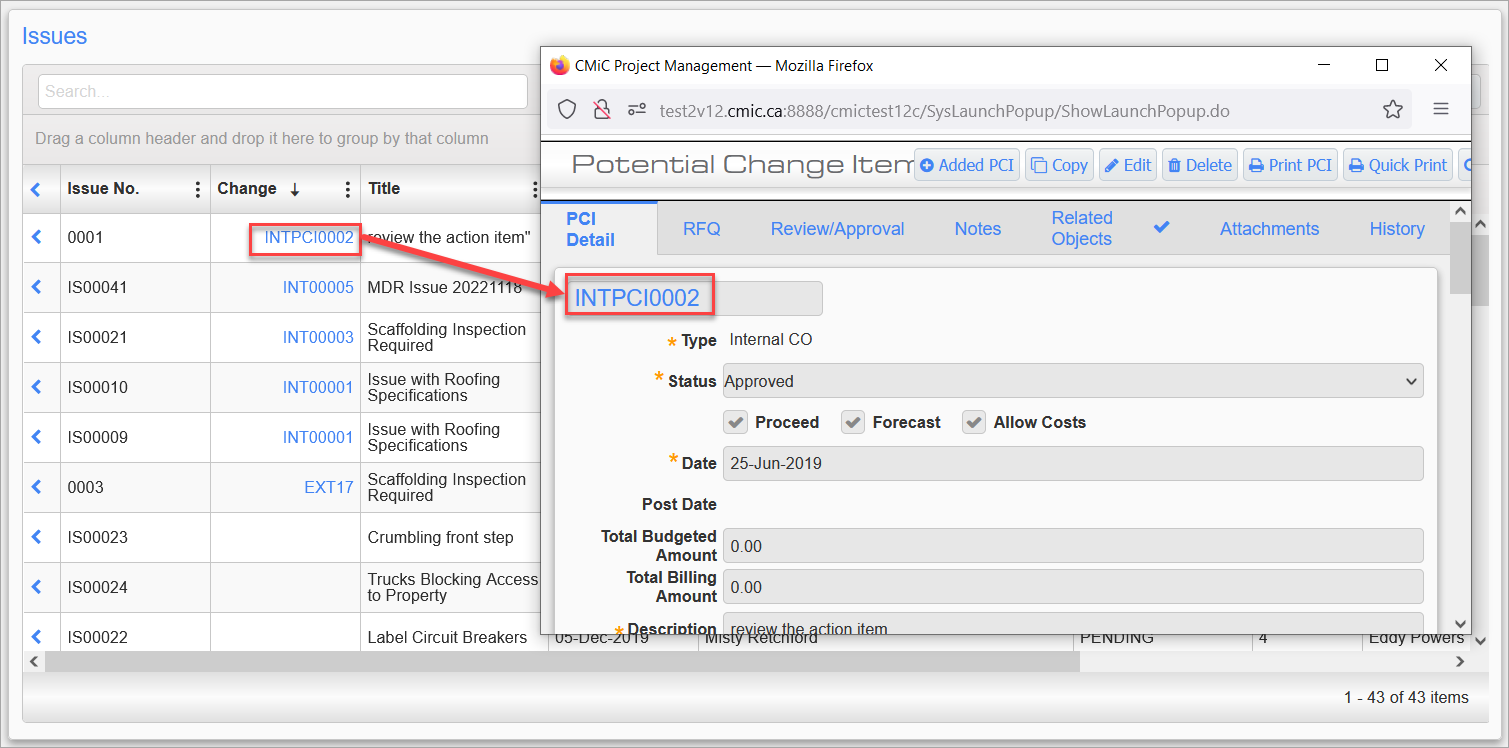 CMiC Field - Change Column in Logs