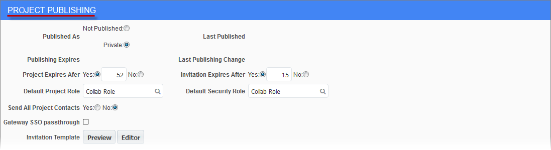 Project Gateway - Publish Projects to Project Gateway Dashboard
