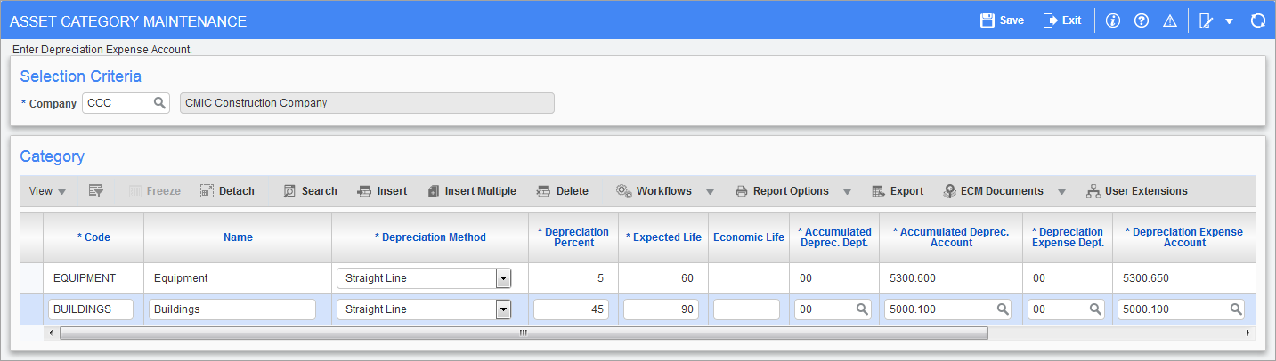 Fixed Assets - Asset Categories