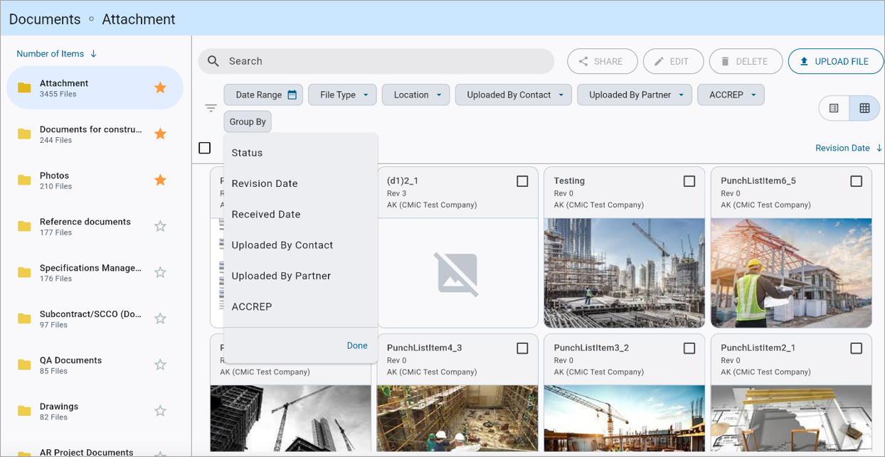 Construct PM - Documents - Group By Received Date, File Type, Location ...