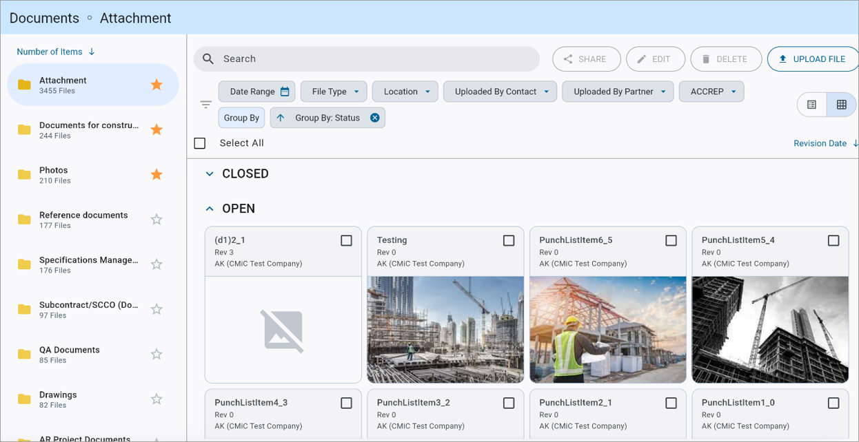 Construct PM - Documents - Group By Received Date, File Type, Location ...