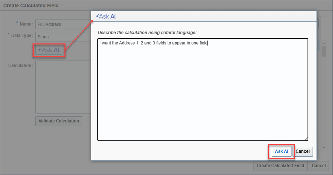 BI Catalog Builder - “Ask Al” Calculated Field Expression Assistant