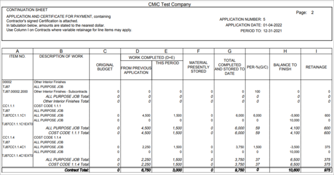 Job Billing - U10OC - US Progress Bill with OCOs