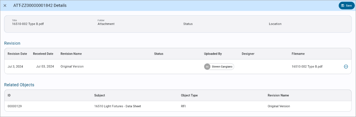 Construct PM - Documents and Drawings: Editing Metadata Details