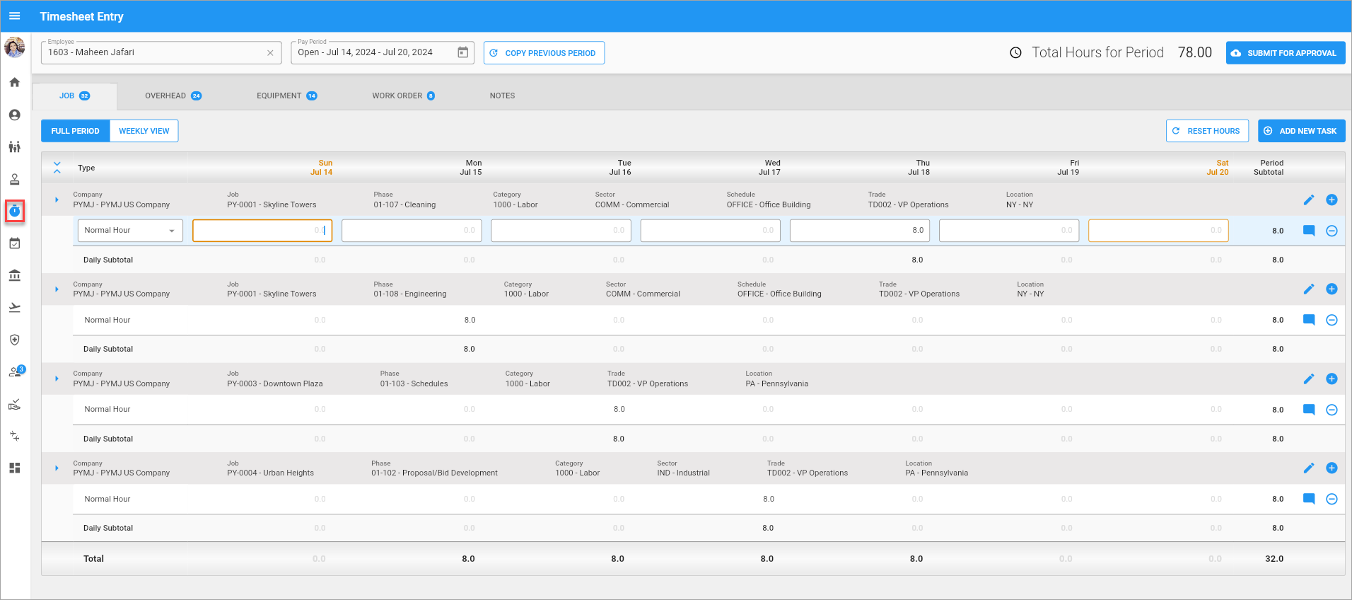 Construct ESS - Personal Timesheet (Web)