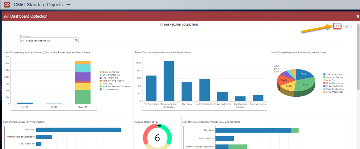 CMiC Analytics Standard “Discard Changes” Button