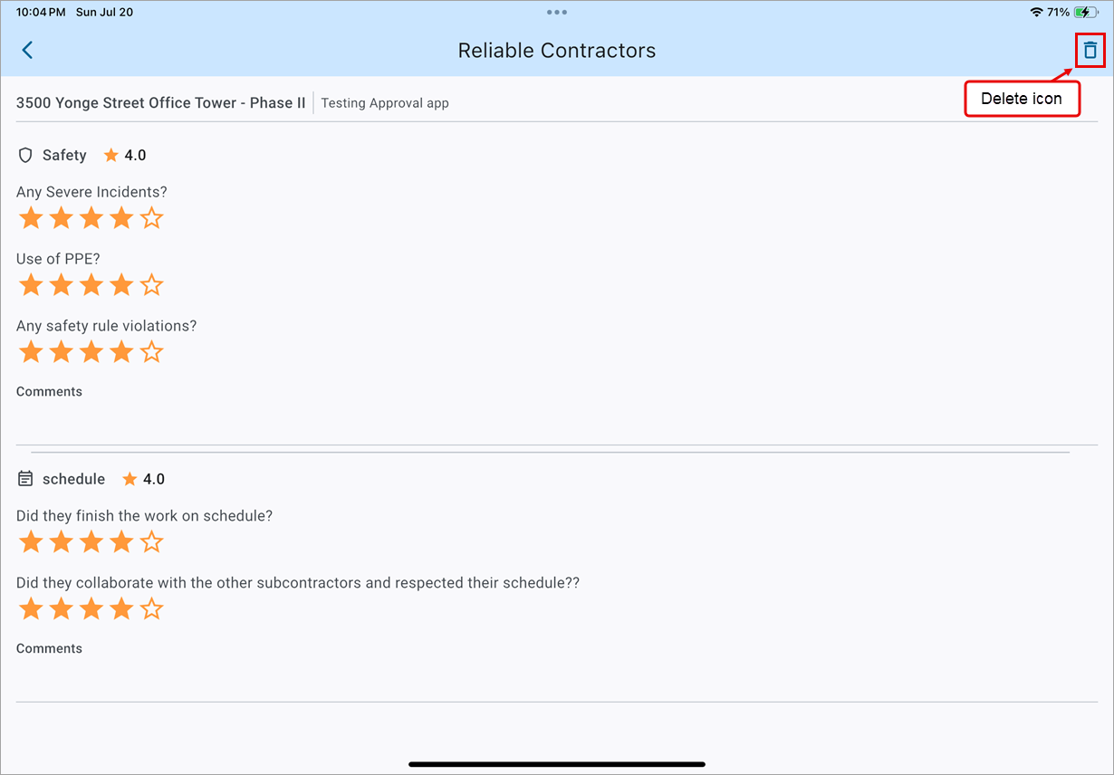 Construct PR - Delete Reviews