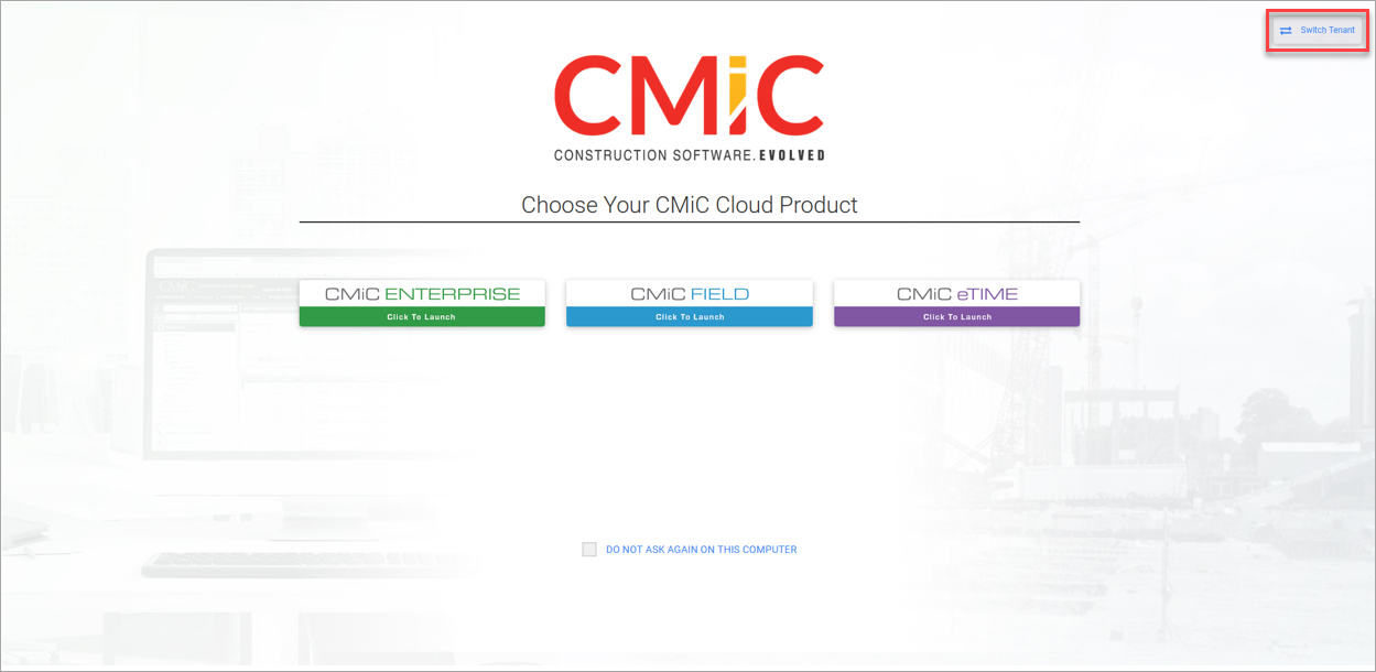 System Administration - CMiC Cloud Application Selector