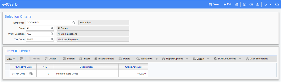 US Payroll - Gross ID