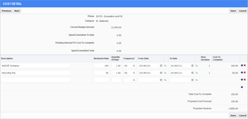 CMiC Field - Project System Options - General - Tab