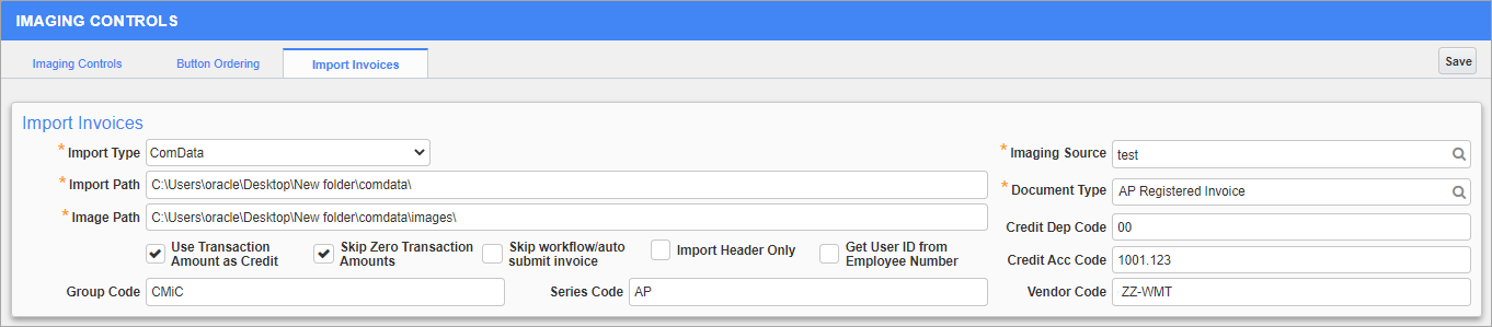 Imaging - Importing Comdata/Corpay/Concur Invoice Data into Imaging