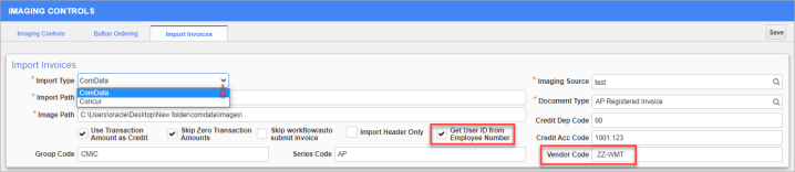 Imaging - Importing Comdata/Corpay/Concur Invoice Data into Imaging