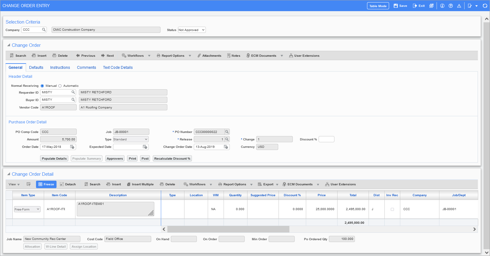 Purchase Order - Change Orders