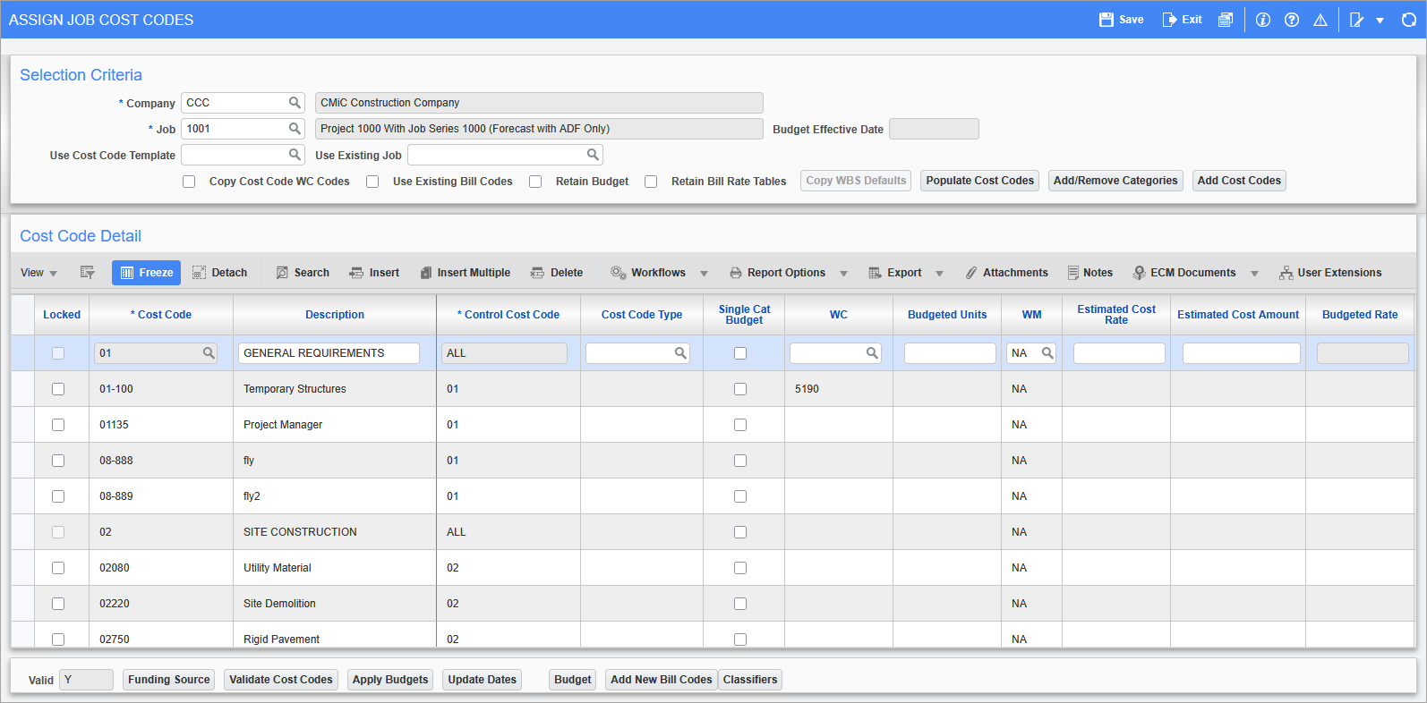 Job Costing - Assign Cost Codes (Phases)