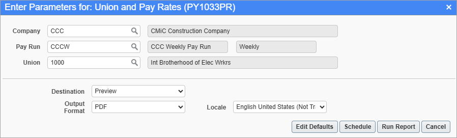 US Payroll - Union and Pay Rates