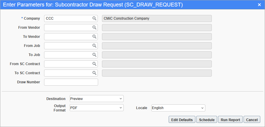 Subcontract Management - Subcontractor Draw Request