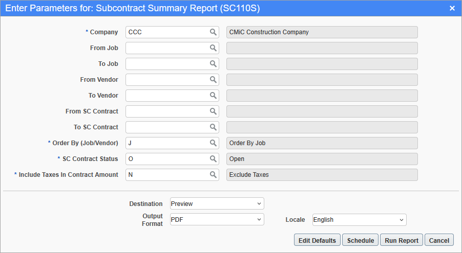 Subcontract Management - Subcontract Summary Report
