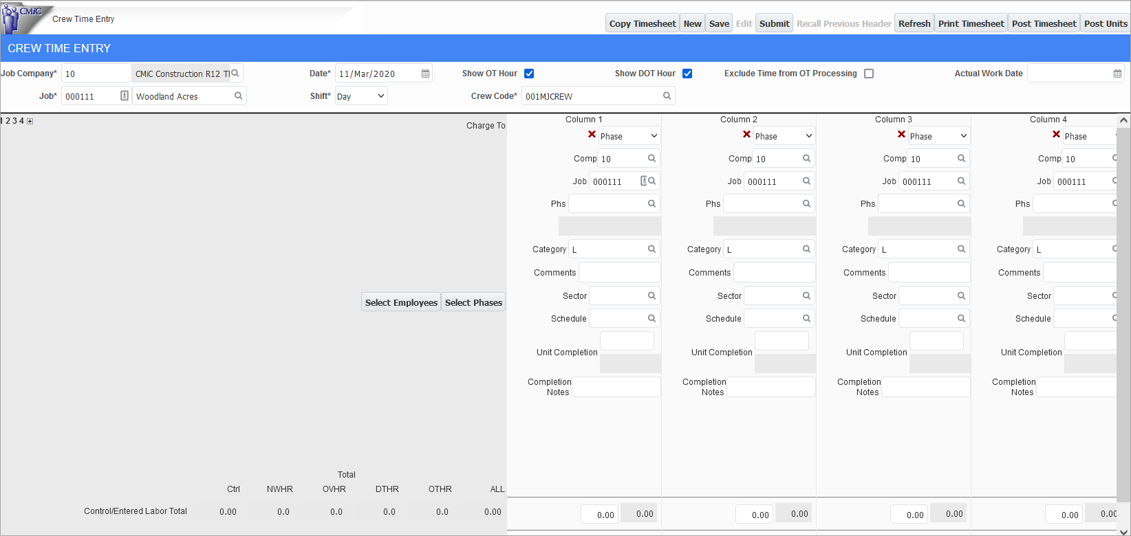E-Time - Crew Timesheet Entry