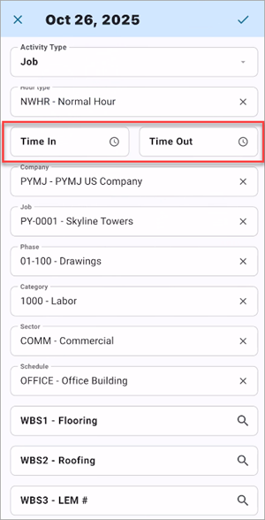 Construct ESS - Timesheet Entry
