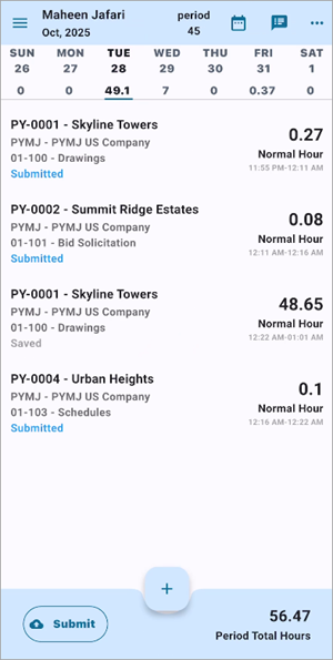 Construct ESS - Timesheet Entry