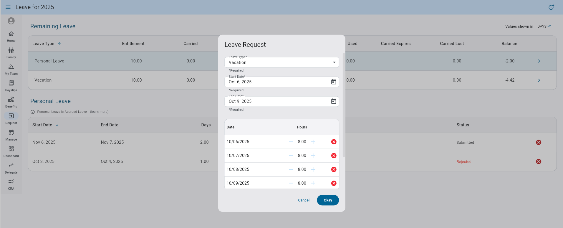 ESS Employee - Request and Review Vacation Balances (Web)