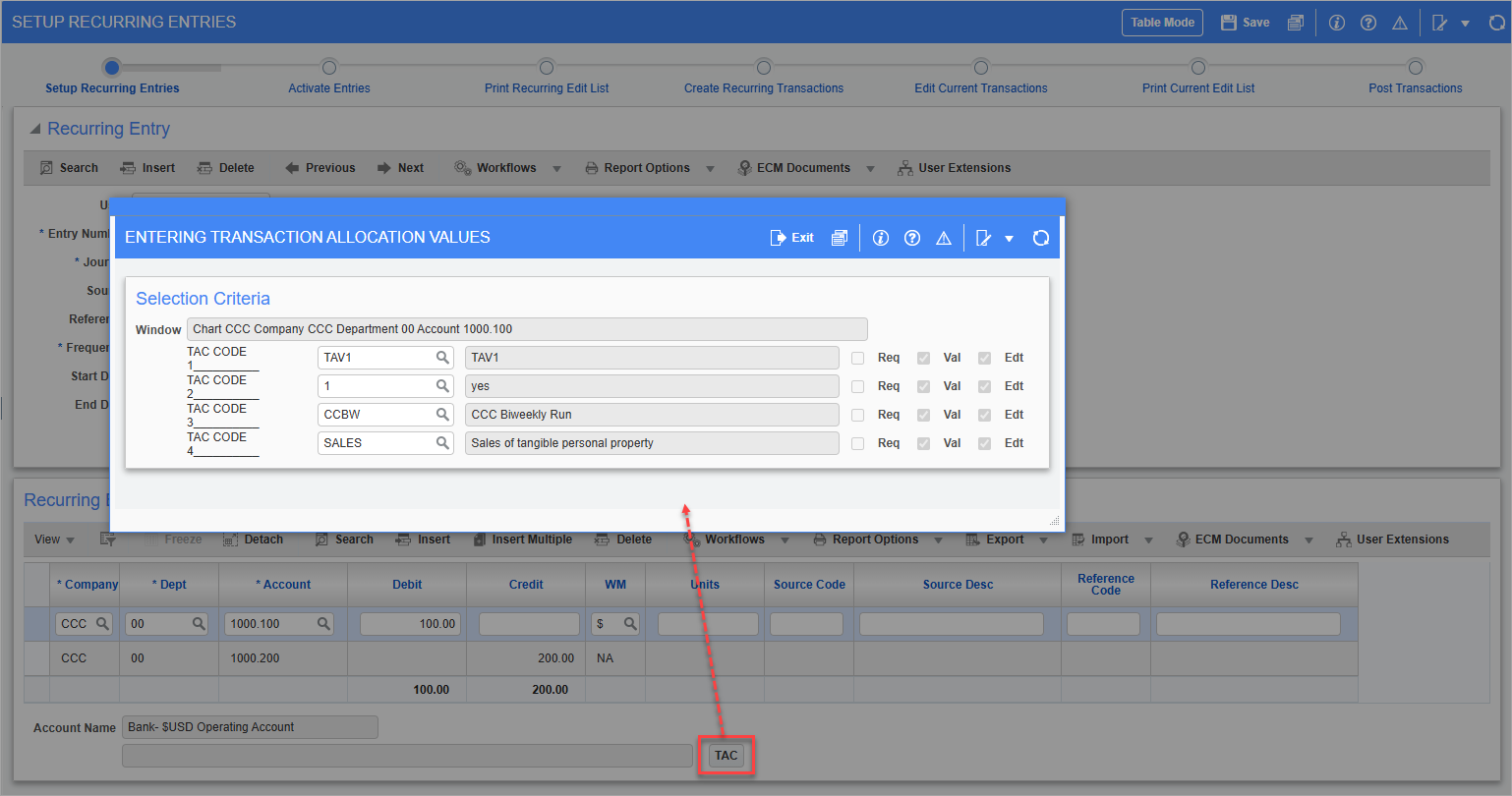 General Ledger - Transaction Allocation