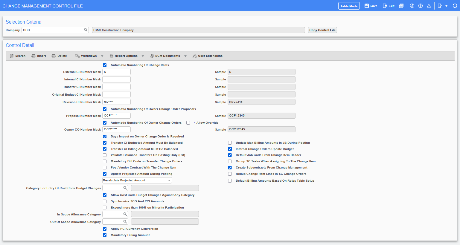 Change Management - Control (CM Control File)