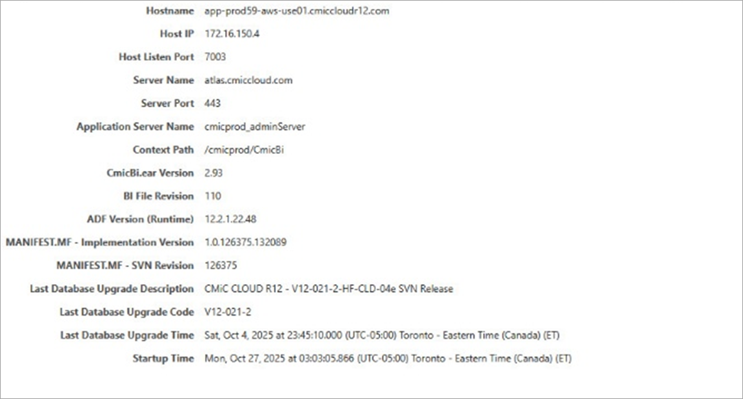 Support - Checking CMiC Versions