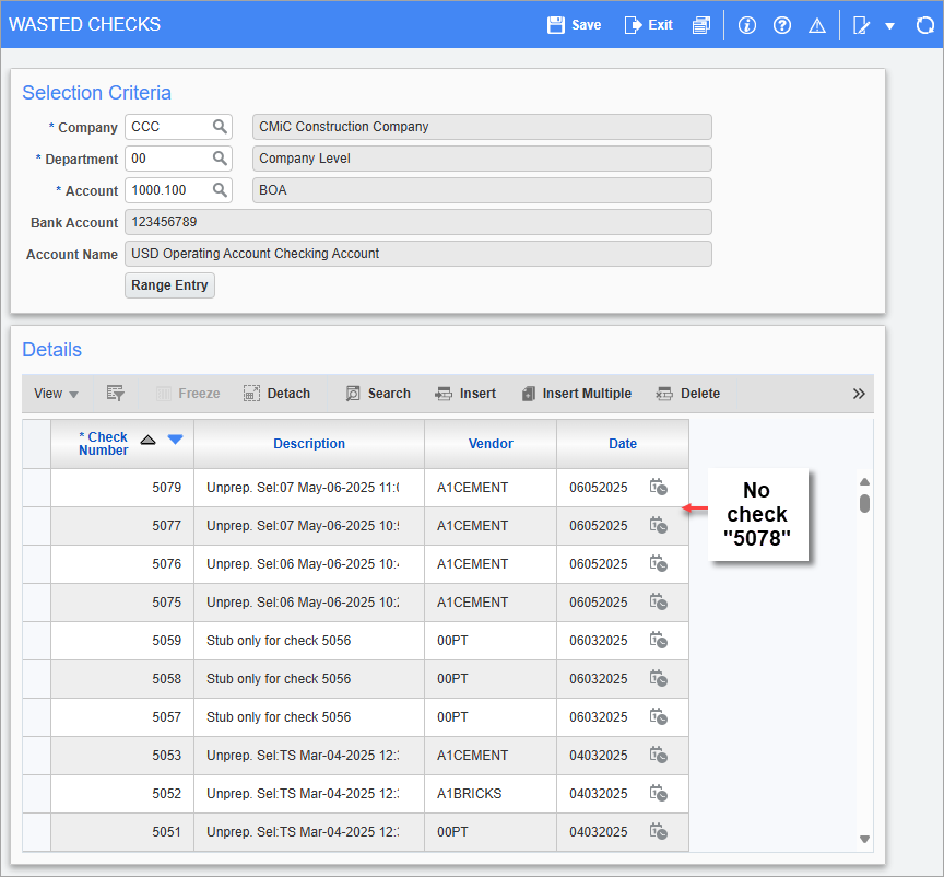 Accounts Payable - Record Unprepared Checks as Wasted