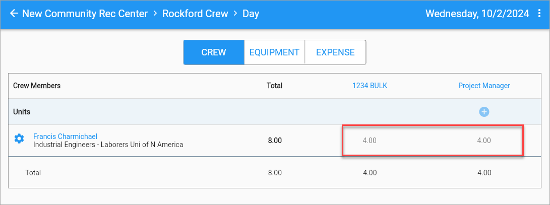 Construct CT Legacy - Timesheet Approval