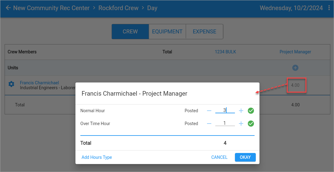 Construct CT Legacy - Timesheet Approval